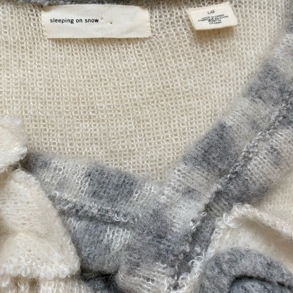 Anthropologie Sleeping on Snow Mohair Floral Double Time Cardigan, Size L - Picture 3 of 10